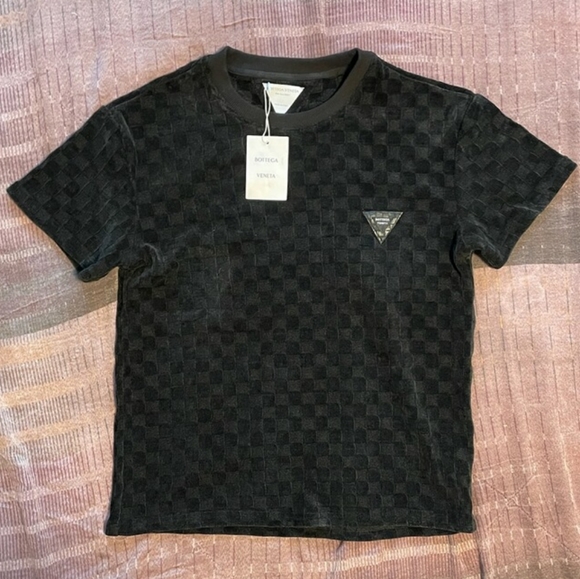 Bottega Veneta Other - Bottega Veneta Quilted tee shirt black with green logo on back men's size Large